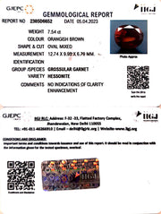 7.54/CT Natural Govt. Lab Certified Ceylonese Gomed-(1221)